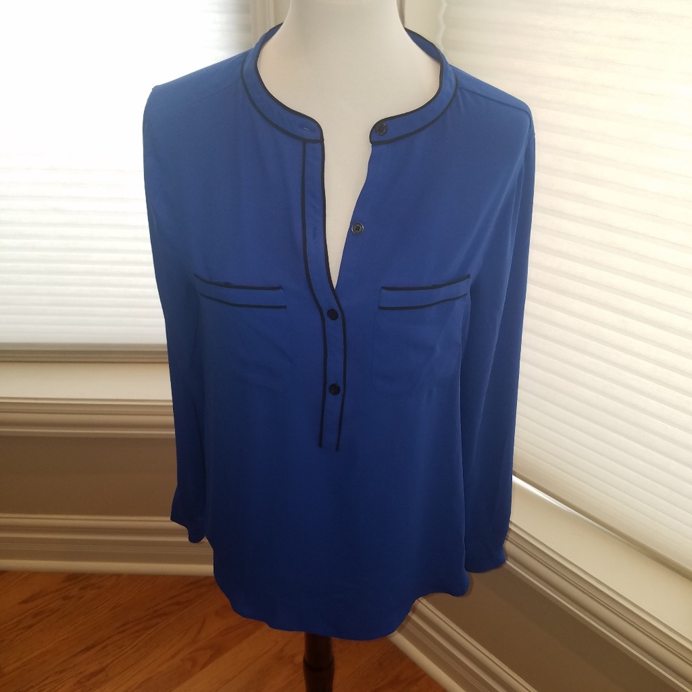 Blue and Black Blouse